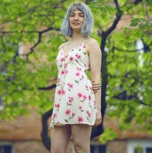 Cream and white sun dress